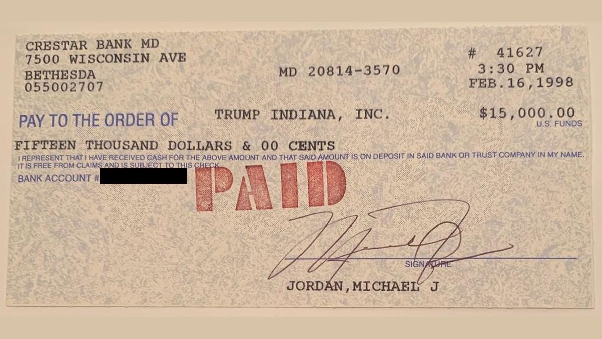 A $15,000 Check from Michael Jordan to Trump Casino Goes Up for Auction article feature image