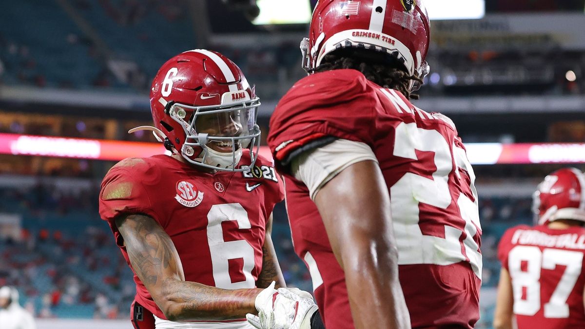 NFL Draft Betting Picks: Najee Harris First RB Drafted, DeVonta Smith To Eagles, More article feature image