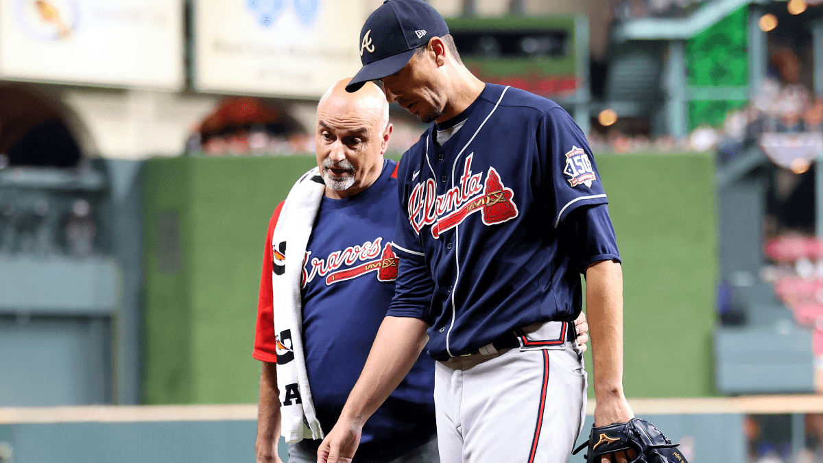 Charlie Morton Breaks Leg, Out for World Series: How Injury Impacts Braves vs. Astros Betting Projections article feature image