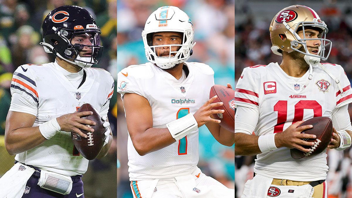 Start Justin Fields, Tua Tagovailoa, Jimmy Garoppolo In Fantasy? More Players To ‘Play, Hold, Drop’ In Week 15 article feature image