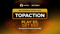 Underdog Promo Code TOPACTION Grants $50 Thunder vs. Spurs NBA DFS Promo Image