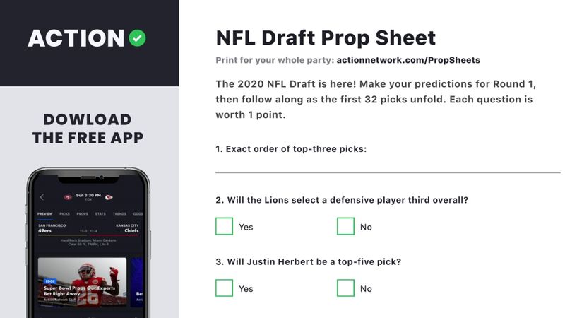 2020 NFL Draft Prop Sheet: Make Your First-Round Pick Guesses With Our ...