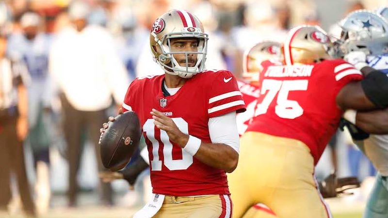 Colts vs. 49ers Preseason Betting Odds: Jimmy Garoppolo to Play First Half article feature image