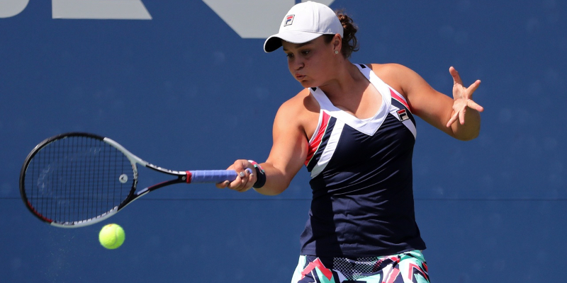Ashleigh Barty of Australia hits a forehand against Sloane Stephens of the United States (not pictured) on day five of the U.S. Open tennis tournament at USTA Billie Jean King National Tennis Center.