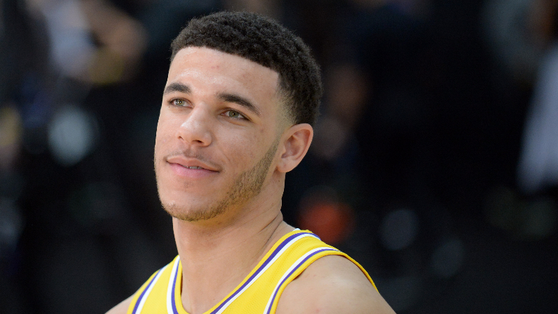 Los Angeles Lakers guard Lonzo Ball (2) during media day at UCLA Health Training Center.