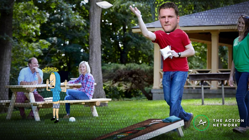 Can Pat McAfee Score More Than 23.5 Cornholes in 5 Minutes? article feature image