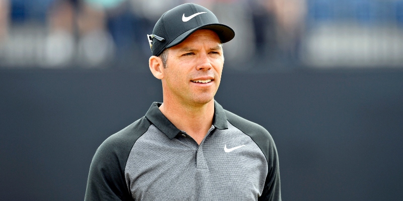 Paul Casey on the 13th green during the first round of The Open Championship golf tournament at Carnoustie Golf Links.