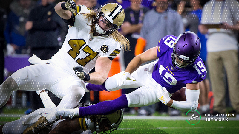 NFL Bad Beats, Week 8: Adam Thielen’s First-Half Fumble Sets Up Saints TD, Burns Vikings Backers article feature image