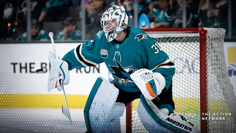 Top NHL Prop Bets for Thursday: Martin Jones Over/Under 25.5 Saves? article feature image