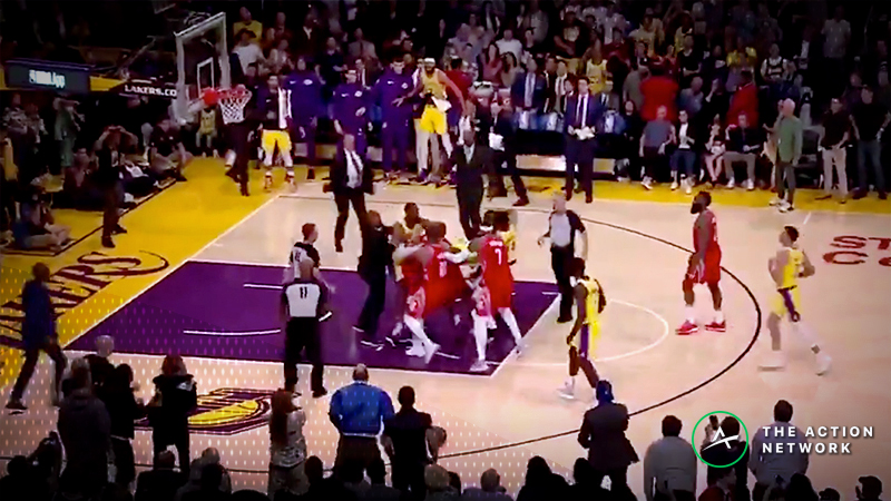 Rockets Lakers Fight Chris Paul Rajon Rondo Brandon Ingram Involved