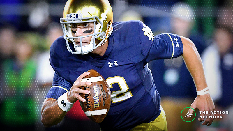 Notre Dame Quarterback Ian Book Out vs. Florida State; Some Books Pull Title Odds article feature image