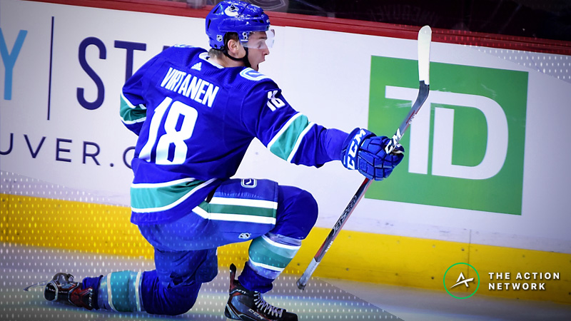 Top NHL Prop Bets for Thursday: Jake Virtanen Over/Under 2.5 Shots on Goal? article feature image