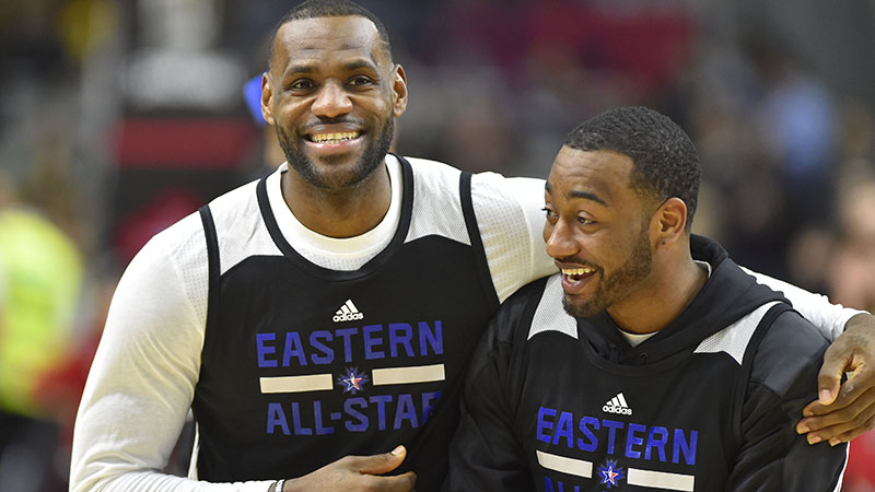 LeBron James and John Wall smiling