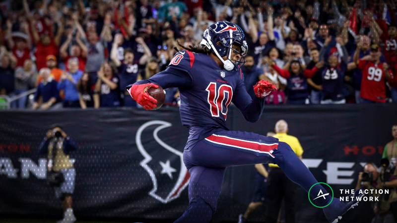 Best Titans-Texans MNF Player Props: DeAndre Hopkins Over/Under 92.5 Receiving Yards? article feature image