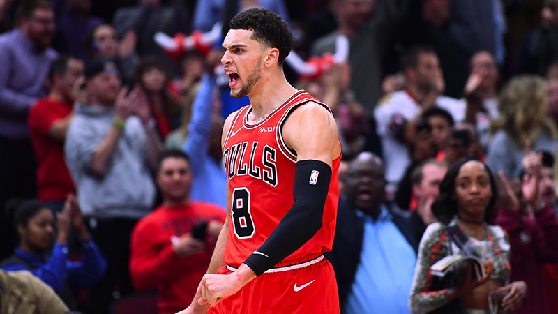 Zach LaVine celebrating