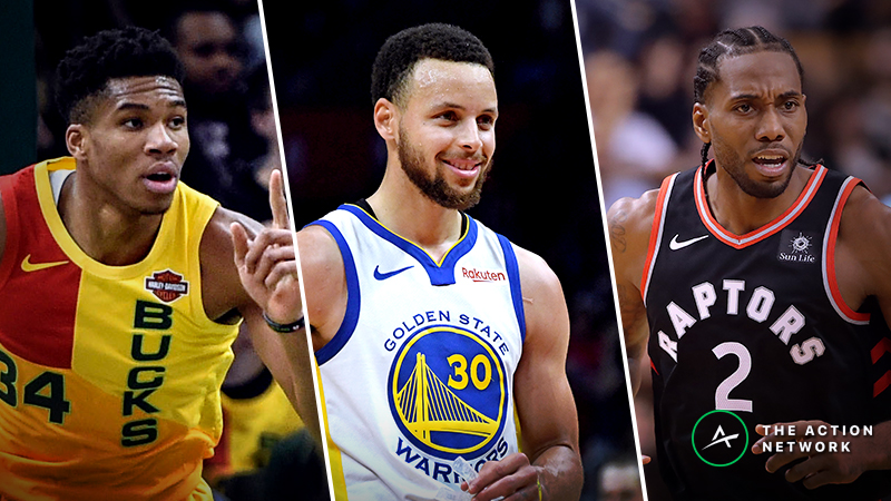 Moore: Ranking Conference Finals Odds, Futures, Exact Results for Warriors-Blazers and Bucks-Raptors article feature image
