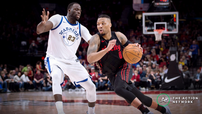 Warriors vs. Blazers Game 1 Betting Preview: Will Golden State Keep Rolling Without Durant? article feature image