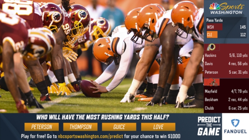 Rovell: Redskins, NBC Sports Get NFL’S Approval for First Predictive-Gaming Live TV Broadcast article feature image