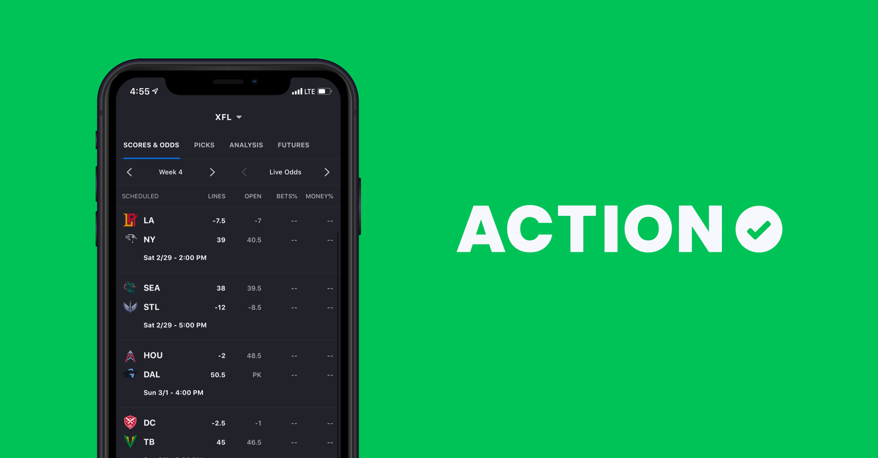 Update Your Action App: XFL Bet Tracking Is Here! article feature image