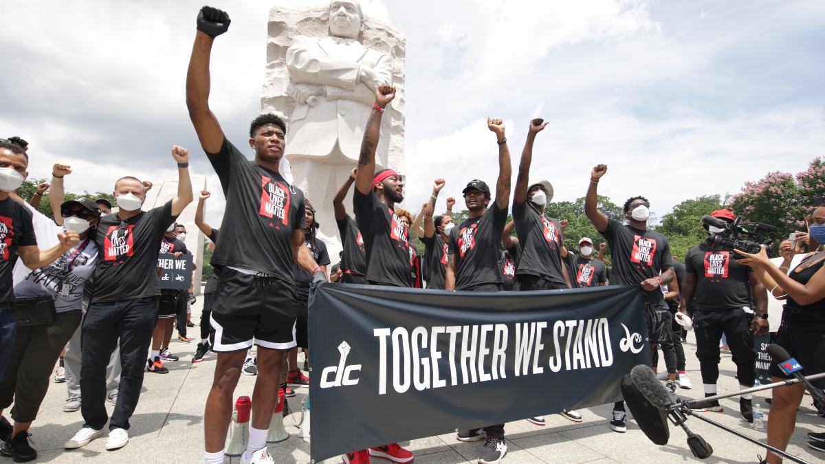 washington wizards players-protest in dc