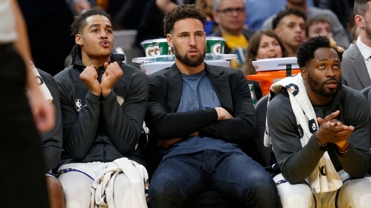 Klay Thompson Achilles Injury Sends Golden State Warriors’ NBA Championship Odds Plummeting article feature image