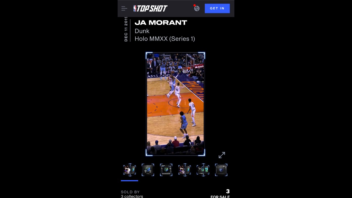 nba top shot ja morant card