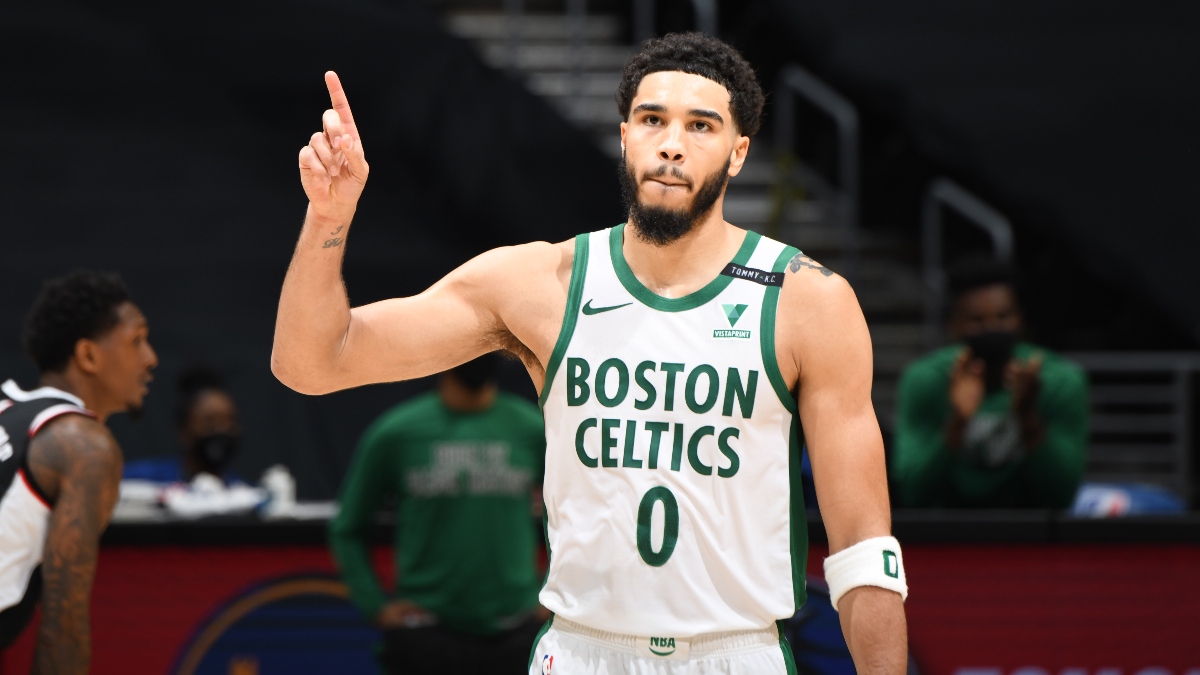 NBA Odds & Picks for Celtics vs. Nets: Sharps Expecting High-Scoring Duel Between Jayson Tatum & Kevin Durant (May 22) article feature image
