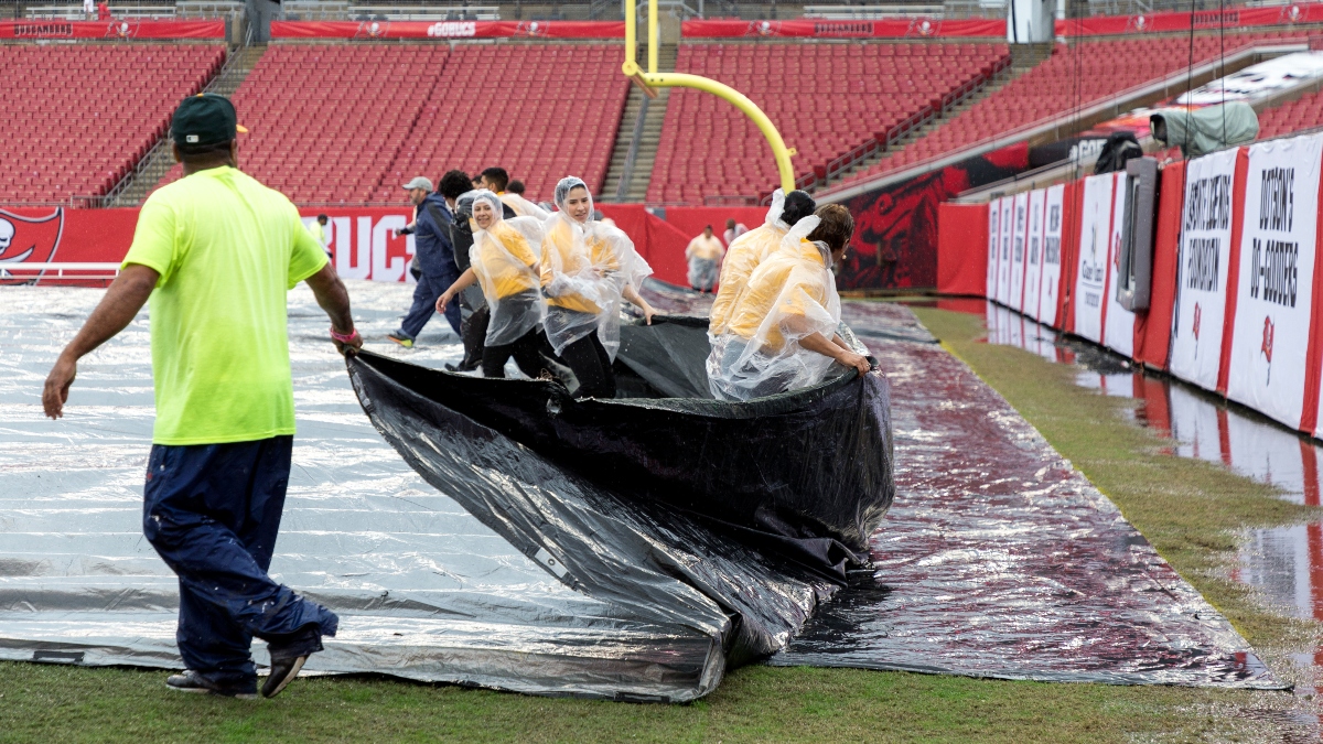 NFL Weather Forecast for Eagles vs. Bucs: Tampa Will See Strong Winds & Rain on Sunday Afternoon article feature image