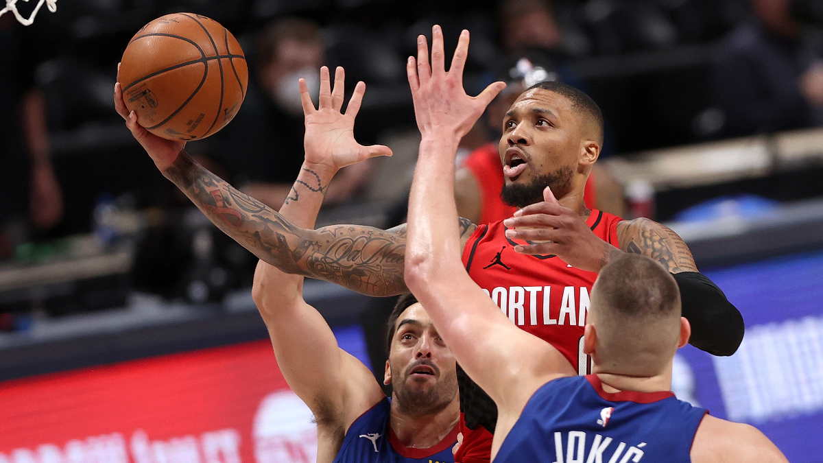 Trail Blazers vs. Nuggets Game 2 NBA Odds & Picks: Sharps Fading Damian Lillard & Nikola Jokic (May 24) article feature image