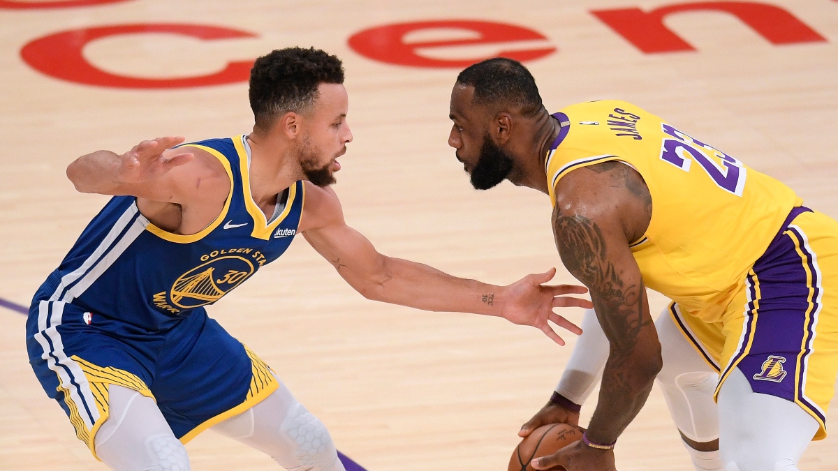 Warriors vs. Lakers NBA Betting Model Pick & Prediction: Sharps Hammering Opening Night Spread Edge article feature image