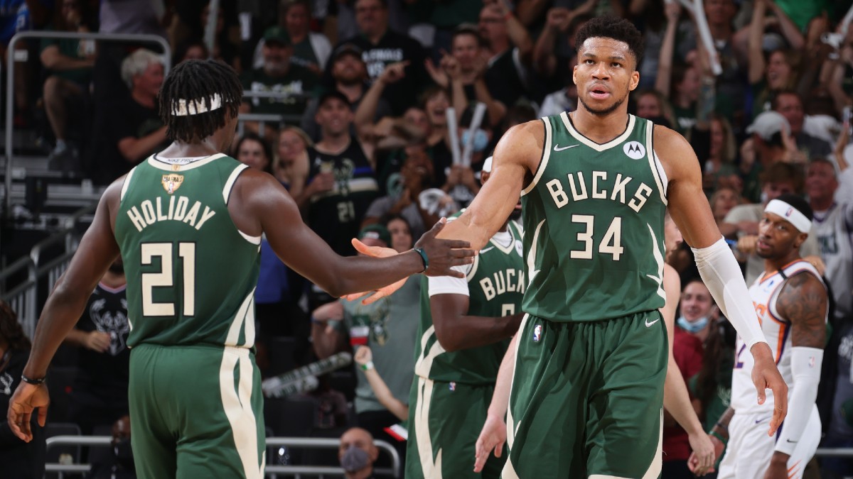 Suns vs. Bucks Game 6 Parlay: How to Bet Giannis Antetokounmpo & Jrue Holiday In NBA Finals (July 20) article feature image