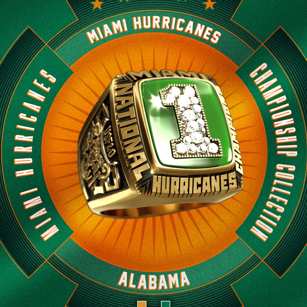 university of miami-hurricanes-canes vault-NFT-1989-Championship-Ring