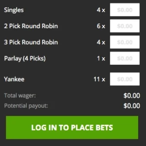 Round Robin example on DraftKings Sportsbook