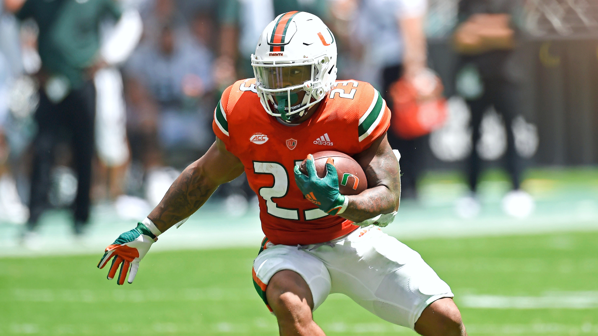 College Football DFS Showdown Strategy, Picks & Predictions for Virginia vs. Miami (Thursday, Sept. 30) article feature image