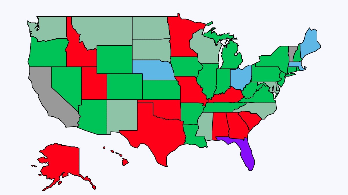 Where Is Sports Betting Legal Projections For All 50 States The Action Network