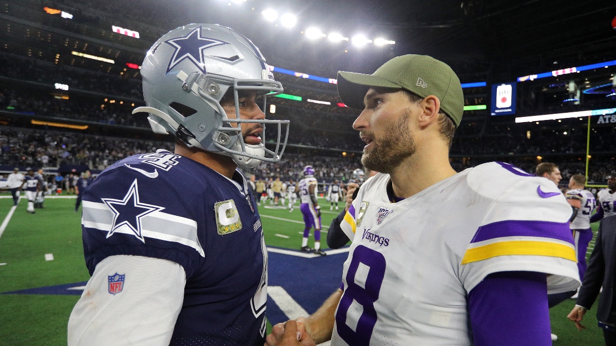 Cowboys-Vikings Odds, Promo: Bet $10, Win $200 if Prescott or Cousins Throws for 1+ Yard! article feature image