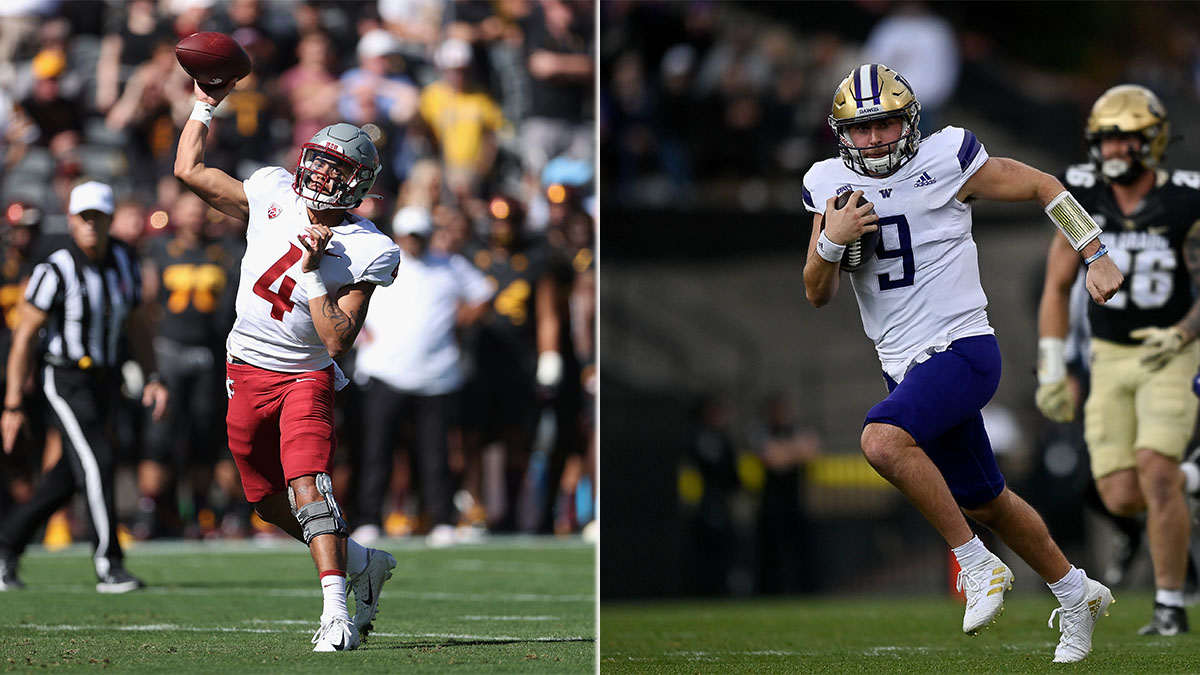 Washington State vs. Washington College Football Betting Model Predictions: Sharps, Big Money, Experts & Model Love Spread in Apple Cup article feature image