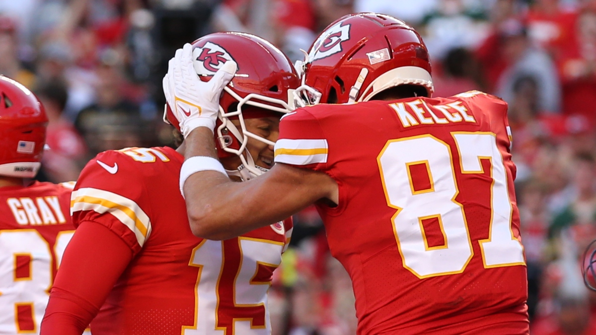 Travis Kelce, Patrick Mahomes Headline Chiefs vs. Bucs Most Popular NFL Player Prop Bets on SNF article feature image