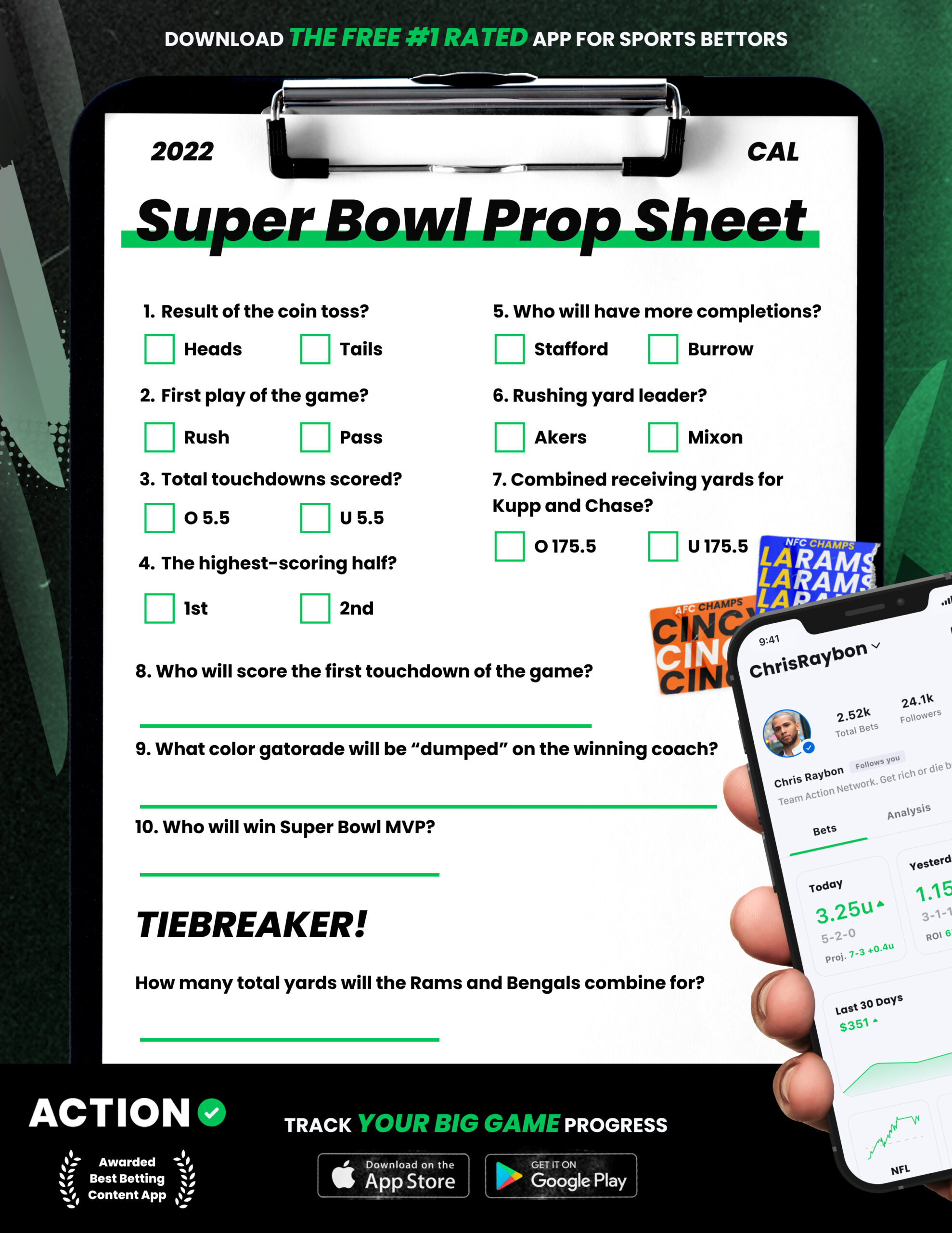 2022 Super Bowl Prop Sheet: Final Prop Bet Results So You Can Grade Your  Rams vs. Bengals Props