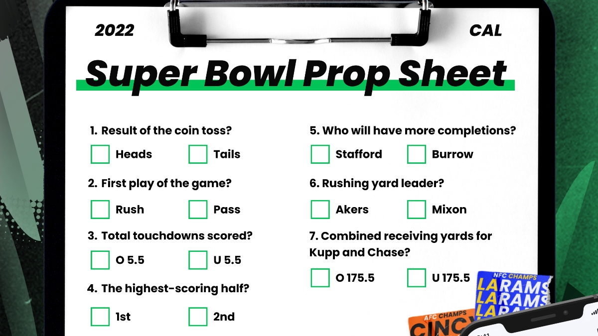 super bowl prop sheet 2022