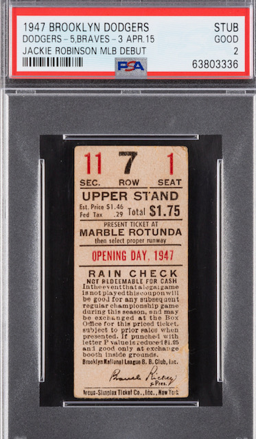 jackie robinson mlb debut ticket auction