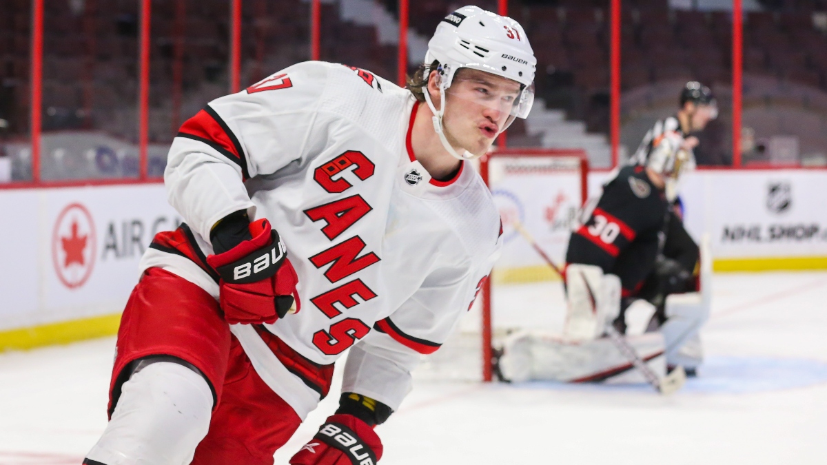 Winnipeg Jets defenceman Derek Forbort skates behind Ottawa Senators left  wing Brady Tkachuk as he celebrates his second goal during third period NHL  action Monday April 12, 2021 in Ottawa. THE CANADIAN