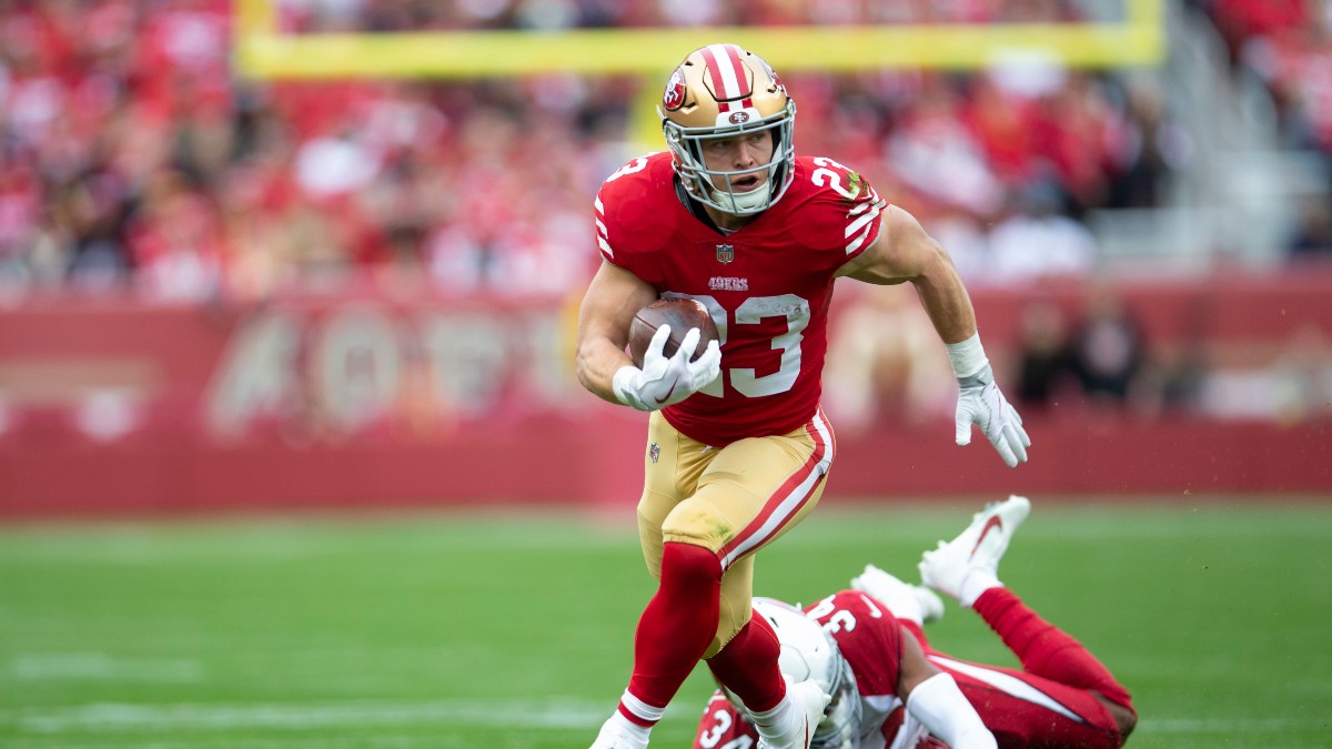 Christian McCaffrey, George Kittle Represent Most Popular Player Prop Bets for Seahawks vs. 49ers article feature image