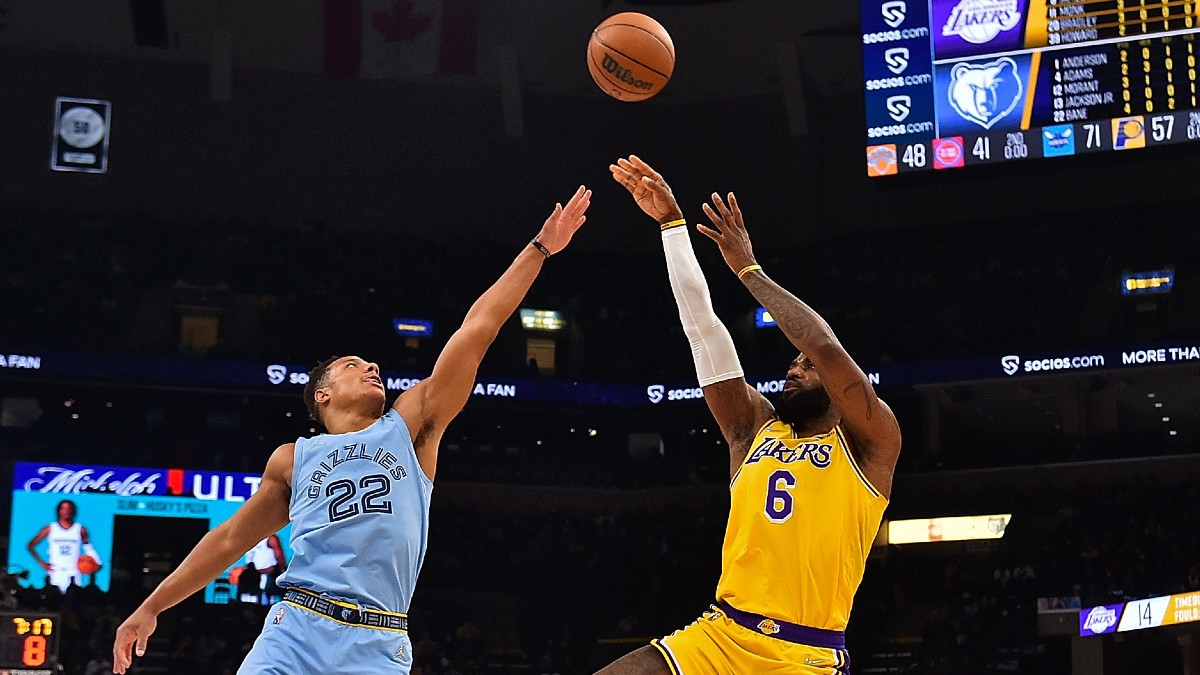 NBA Odds: Spread Predictions Friday in Grizzlies vs. Lakers, Warriors vs. Cavaliers, Knicks vs. Hawks article feature image
