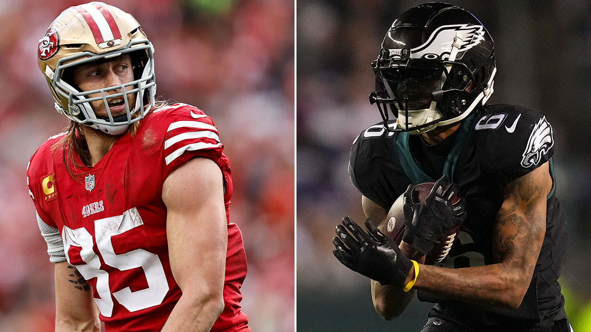 49ers vs Eagles Props: George Kittle, DeVonta Smith Touchdown Predictions article feature image
