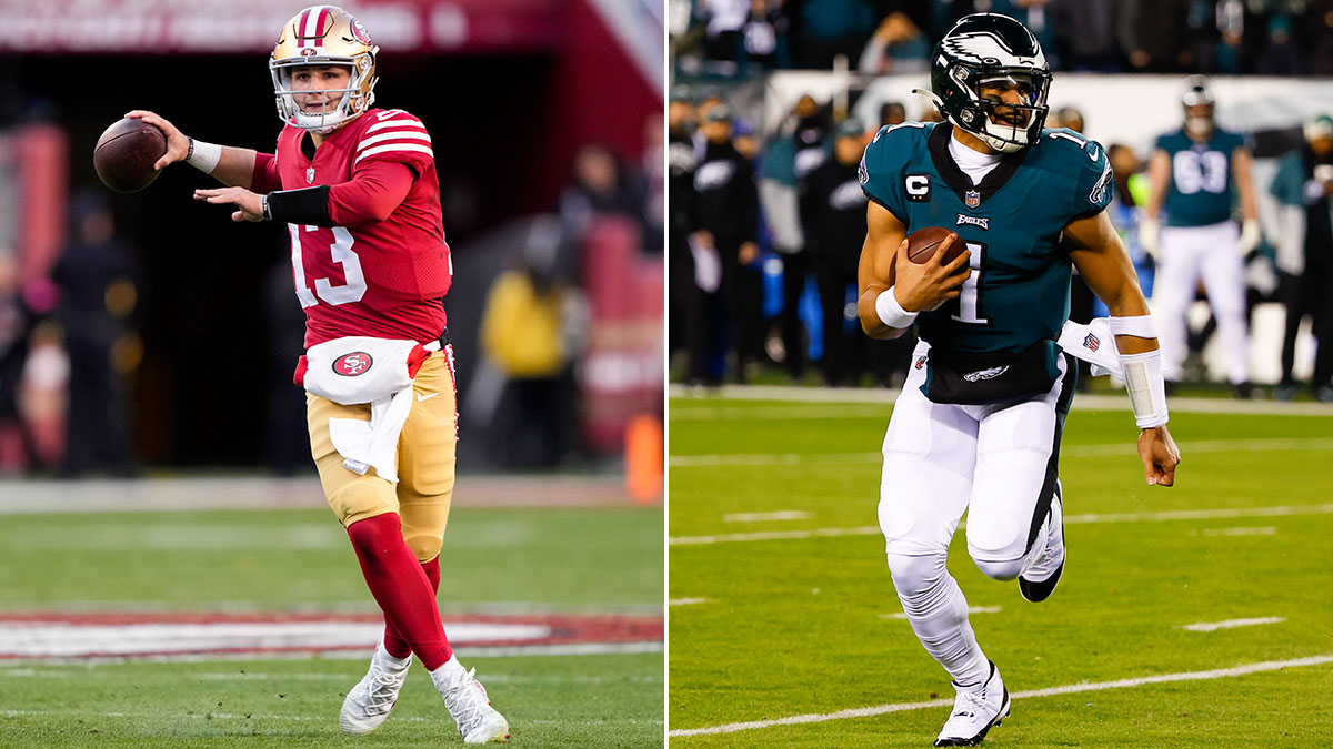 49ers vs Eagles Player Props: Sunday Picks for Brock Purdy, Jalen Hurts article feature image