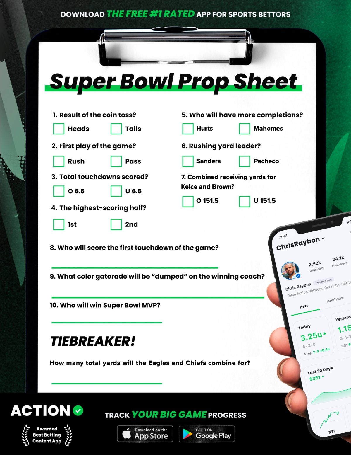Super Bowl 55 Props Contest Sheet Printable PDF – Chiefs vs