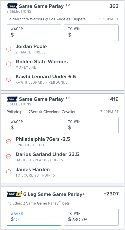 can you edit a parlay on fanduel
