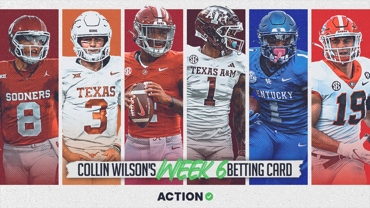 Collin Wilson's Week 6 Betting Card for Texas vs. Oklahoma, Georgia vs. Kentucky & More Image