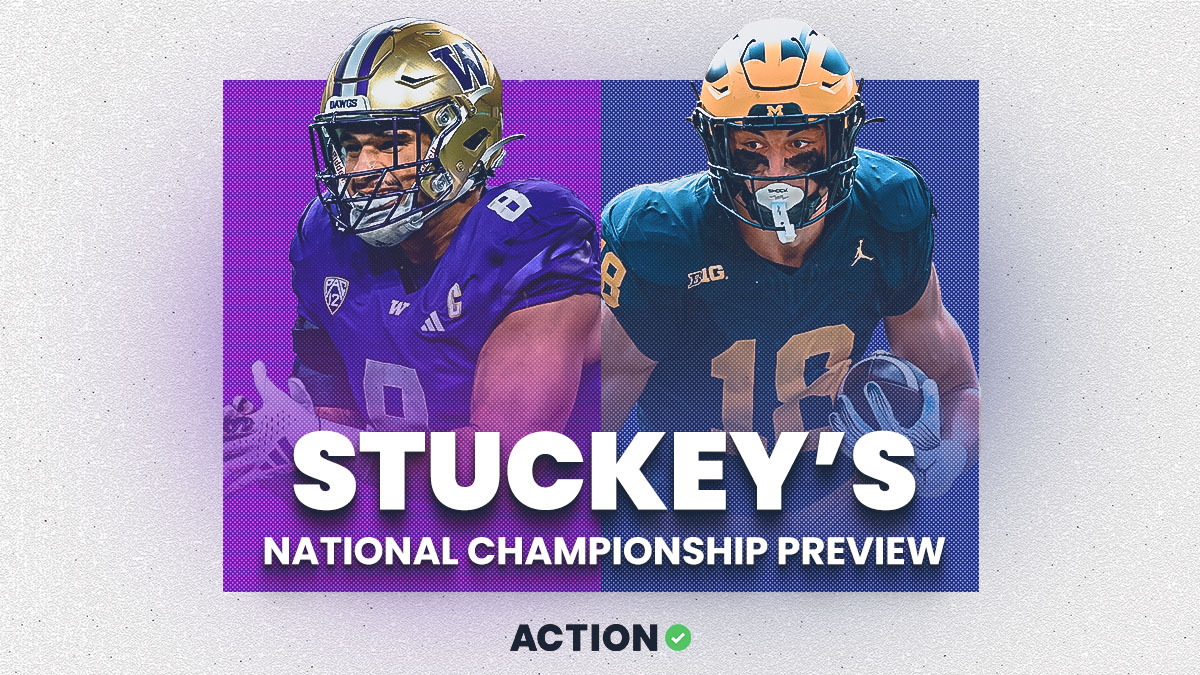 2024 CFP National Title Game Prediction, Odds | Stuckey’s Top Bets for Michigan vs Washington article feature image